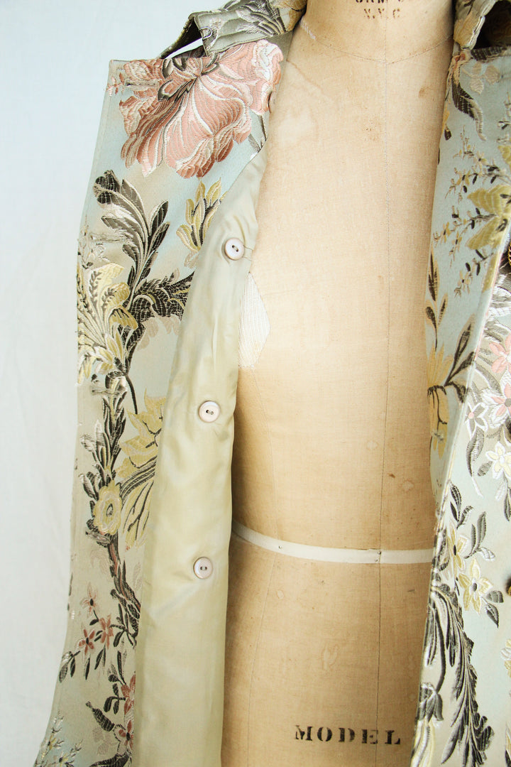 Retro Tapestry Belted Floral Jacket