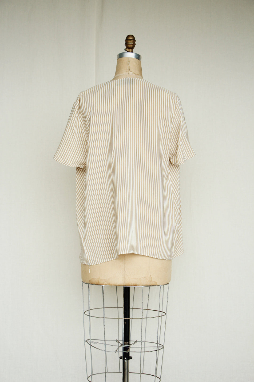 Linda Allard For Ellen Tracy Cream Striped Silk Blouse