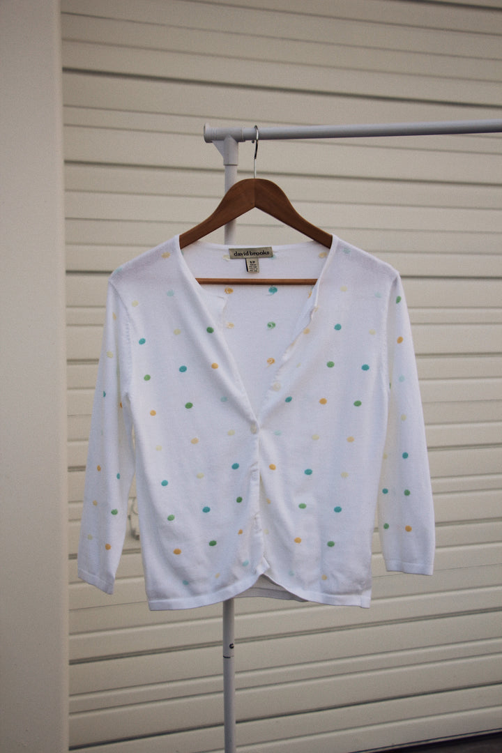 David Brooks Polka Dot Cardigan