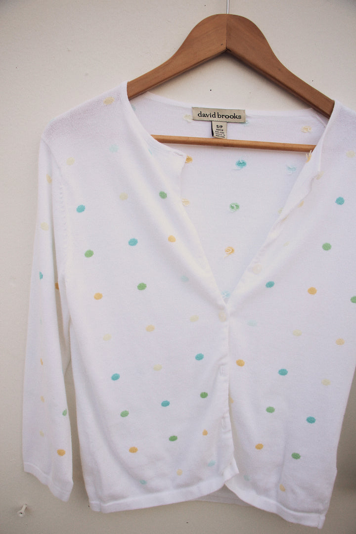 David Brooks Polka Dot Cardigan