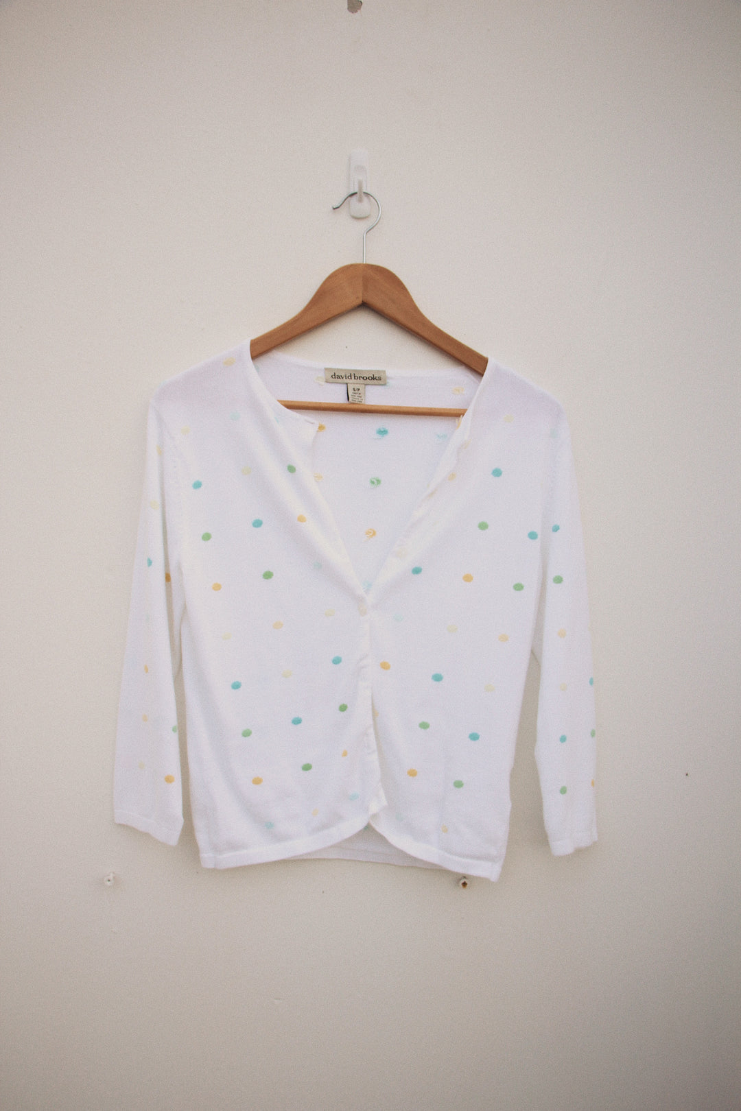 David Brooks Polka Dot Cardigan