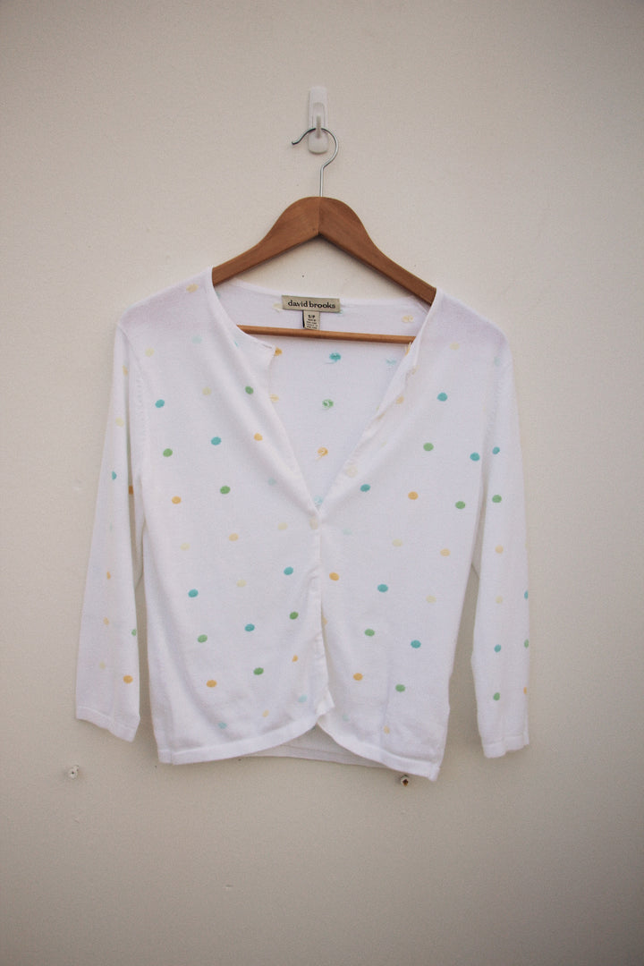 David Brooks Polka Dot Cardigan