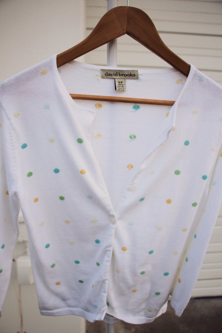David Brooks Polka Dot Cardigan