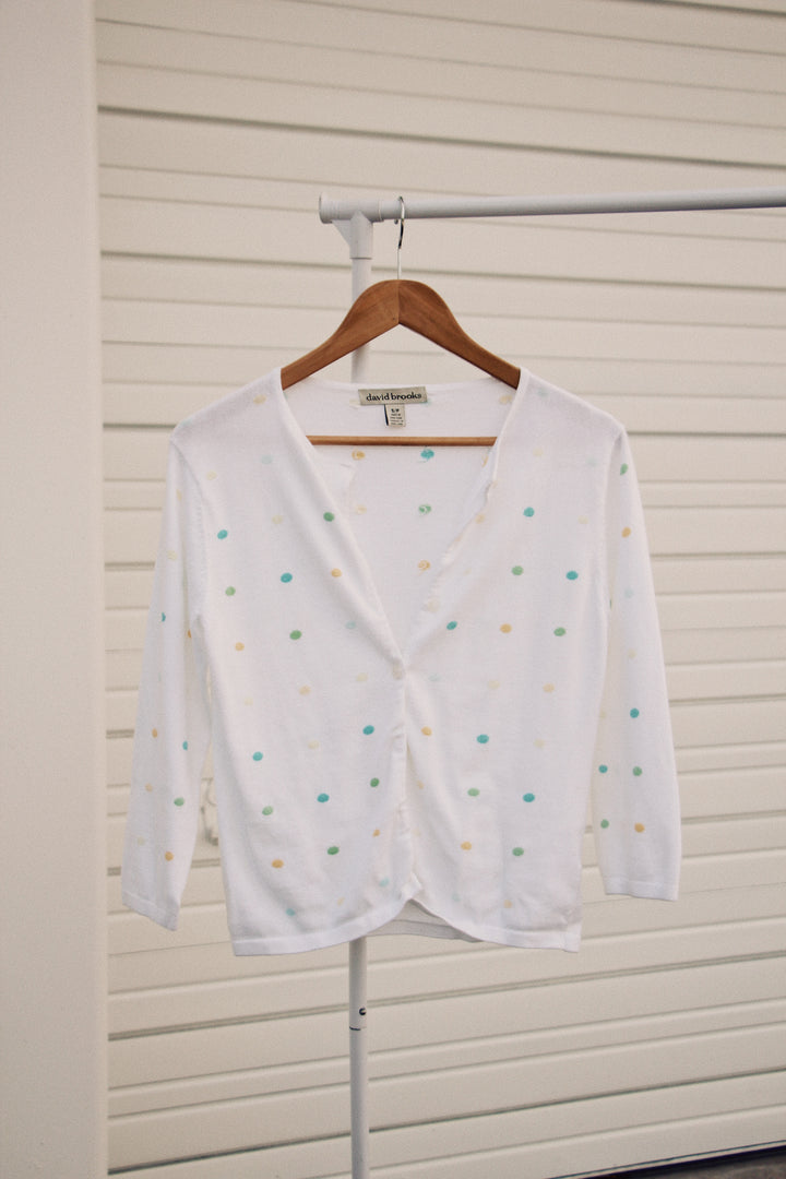 David Brooks Polka Dot Cardigan