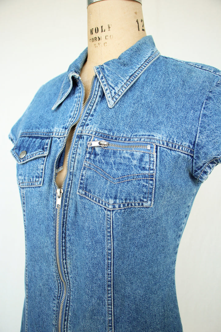 Vintage Paris Blues Denim Dress
