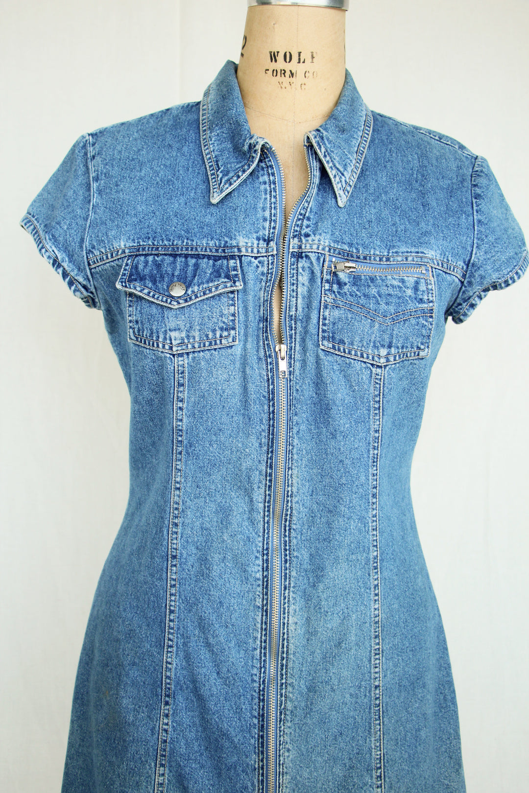 Vintage Paris Blues Denim Dress