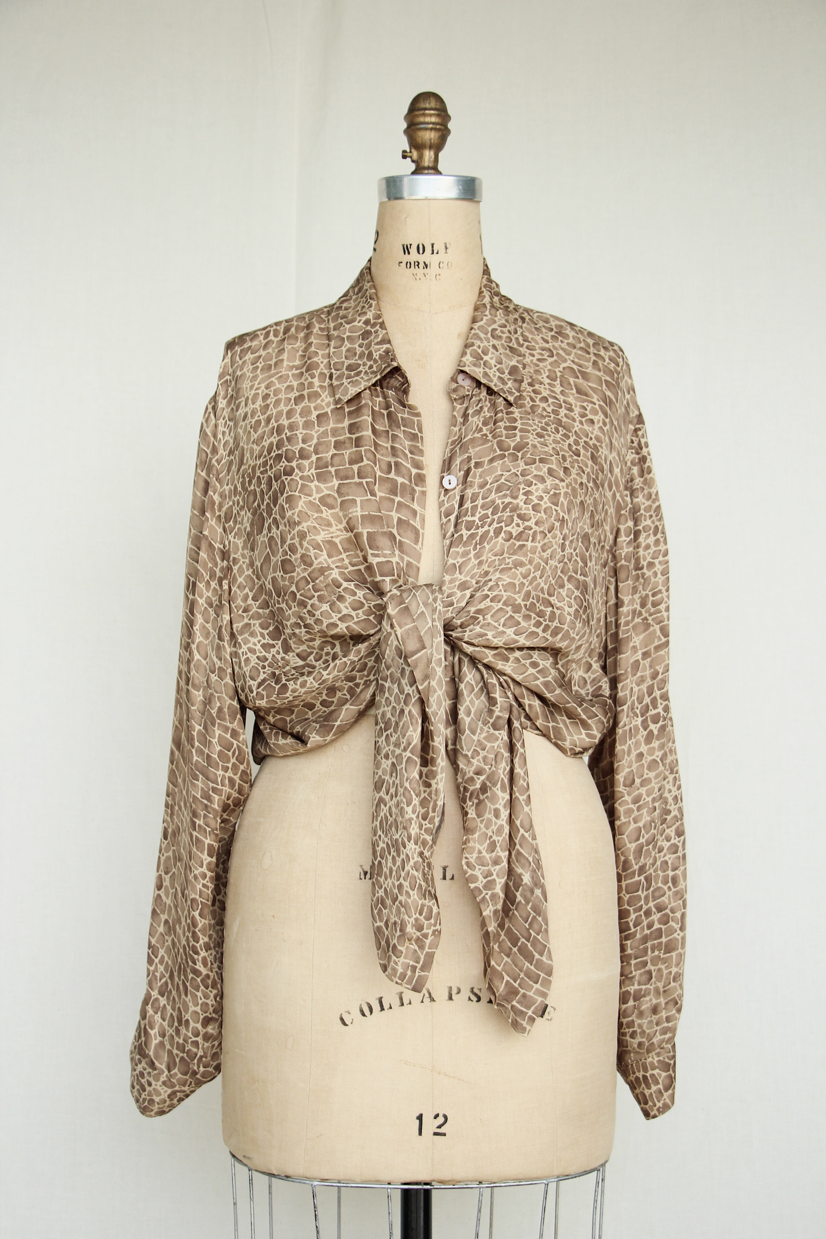Josephine Chaus Animal Printed Sheer Button Up Emillie and Harlow