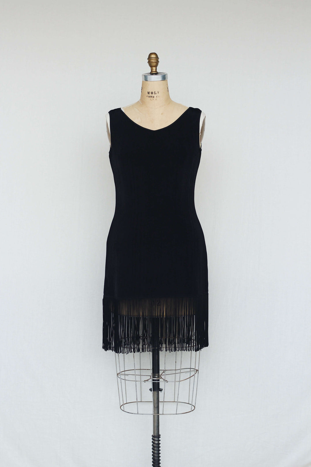 Ann Tijan for Kenar Black 1930's Inspired Vintage Fringe Dress