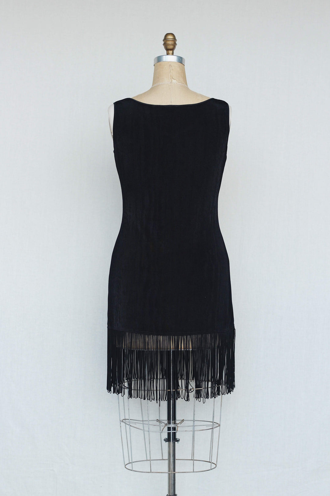 Ann Tijan for Kenar Black 1930's Inspired Vintage Fringe Dress