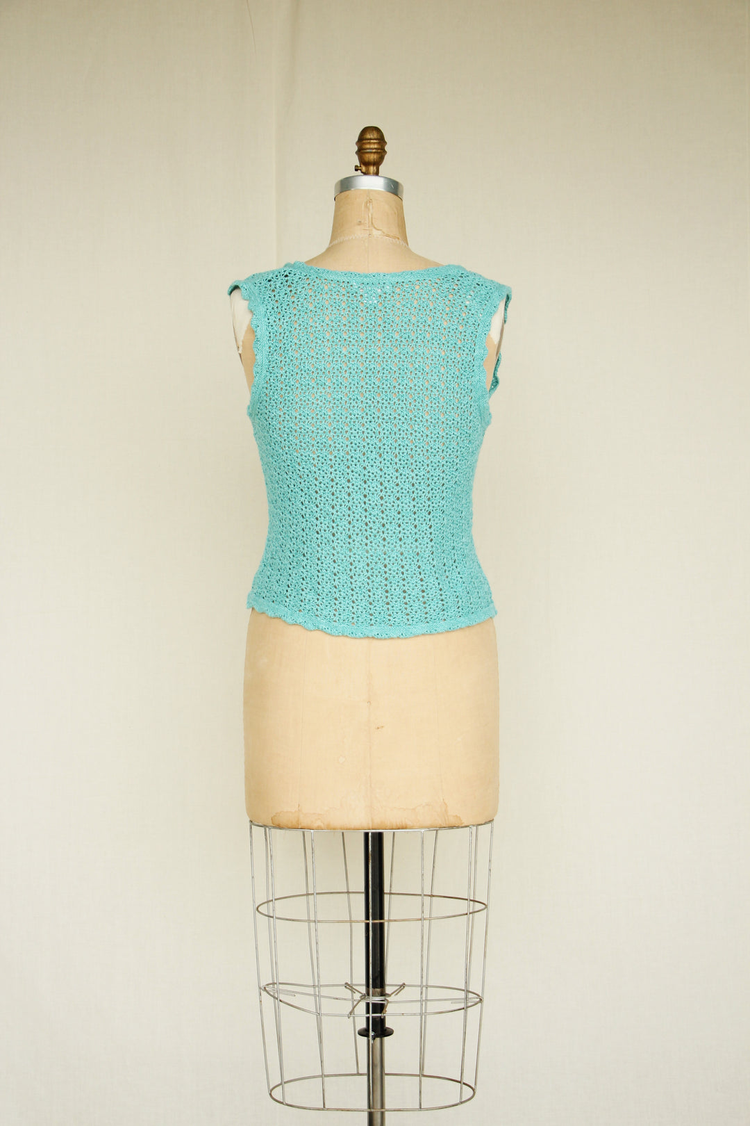 Christopher & Banks Baby Blue Crochet Sleeveless Cardigan