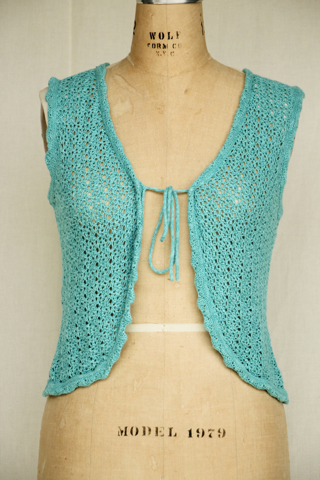 Christopher & Banks Baby Blue Crochet Sleeveless Cardigan
