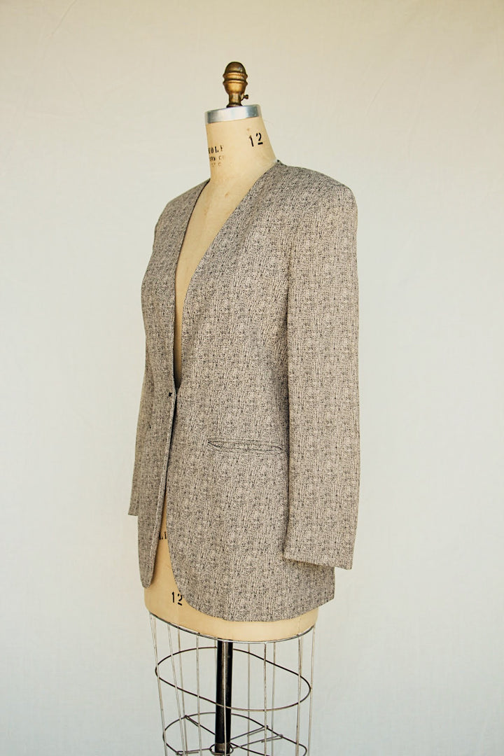 Jones New York Collarless Vintage Fall Jacket