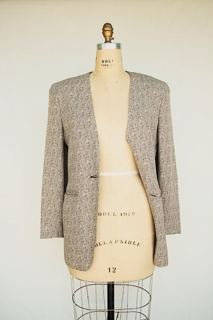 Jones New York Collarless Vintage Fall Jacket