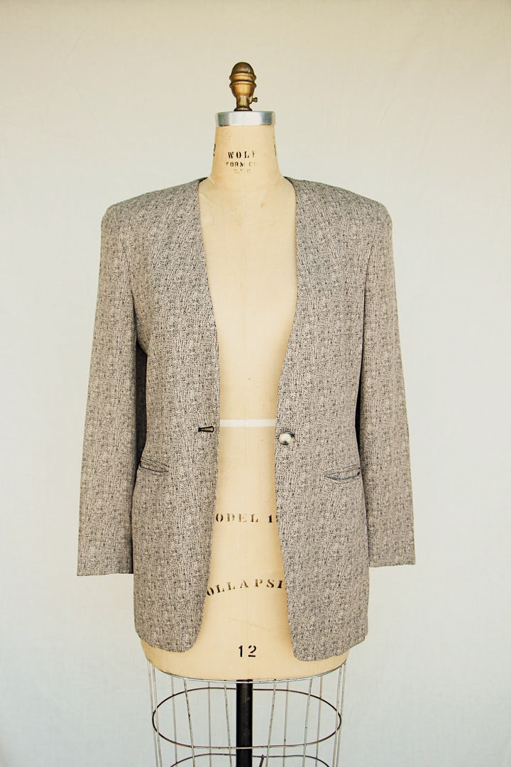 Jones New York Collarless Vintage Fall Jacket
