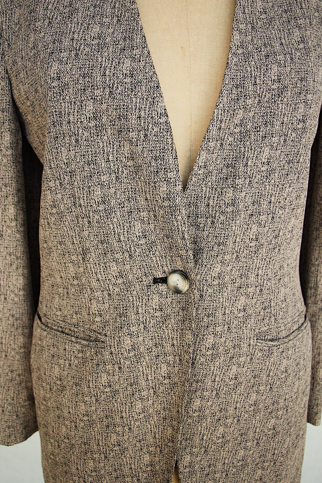 Jones New York Collarless Vintage Fall Jacket